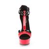 Pleaser - DELIGHT663 Sandaal met enkelband - Rood/Zwart Product image